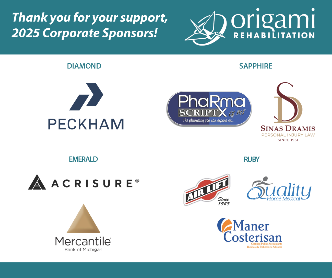 2025 Corporate sponsor graphic with all sponsor logos